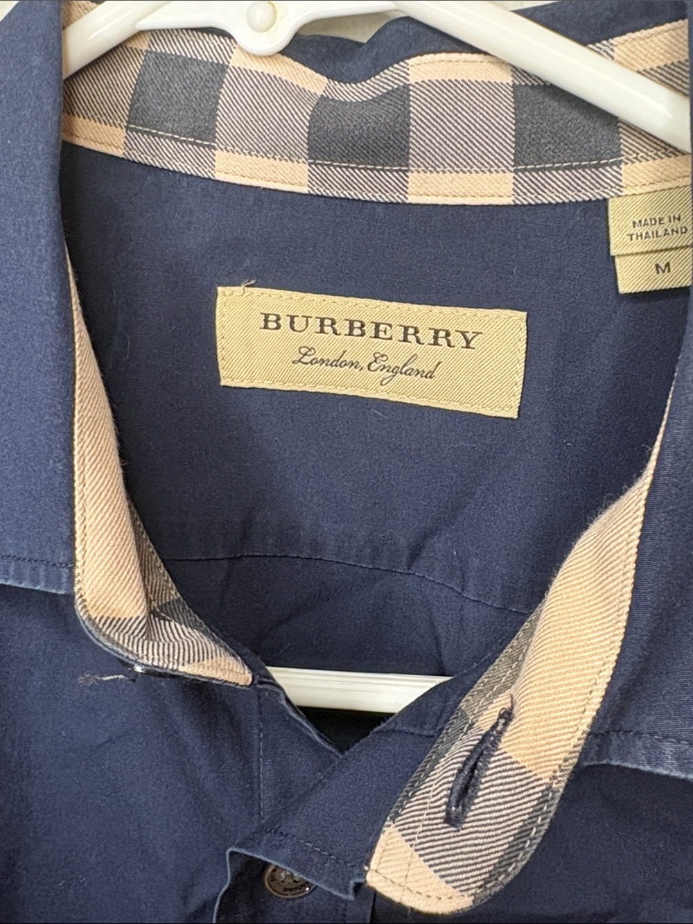 Burberry Men's Dark Blue Button-Down Casual Shirt - Picture 4 of 5